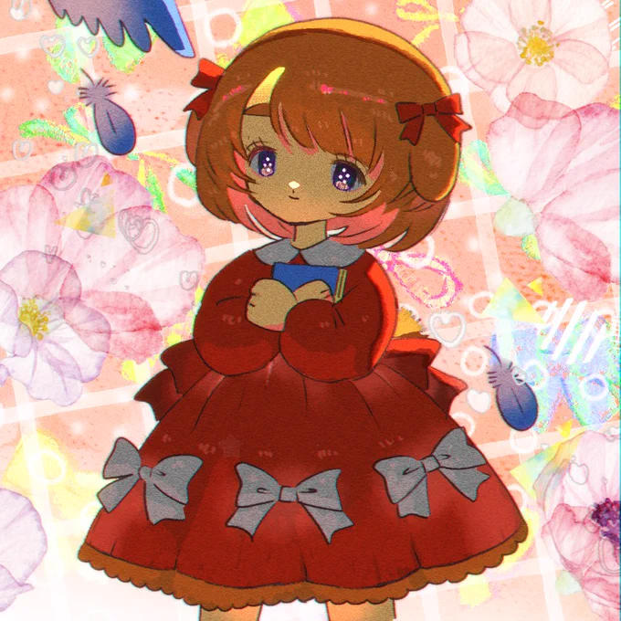 線画交換!つきちゃん の線画を塗りました 