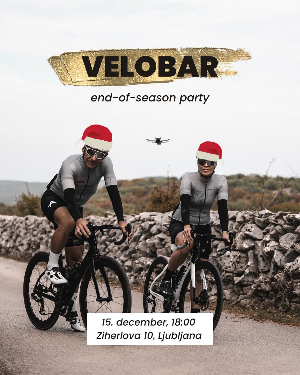 TODAY, at 18:00 🎉

Join us at Velobar for an end-of-the-season party for all cyclist (or non-cyclist!). 🎄