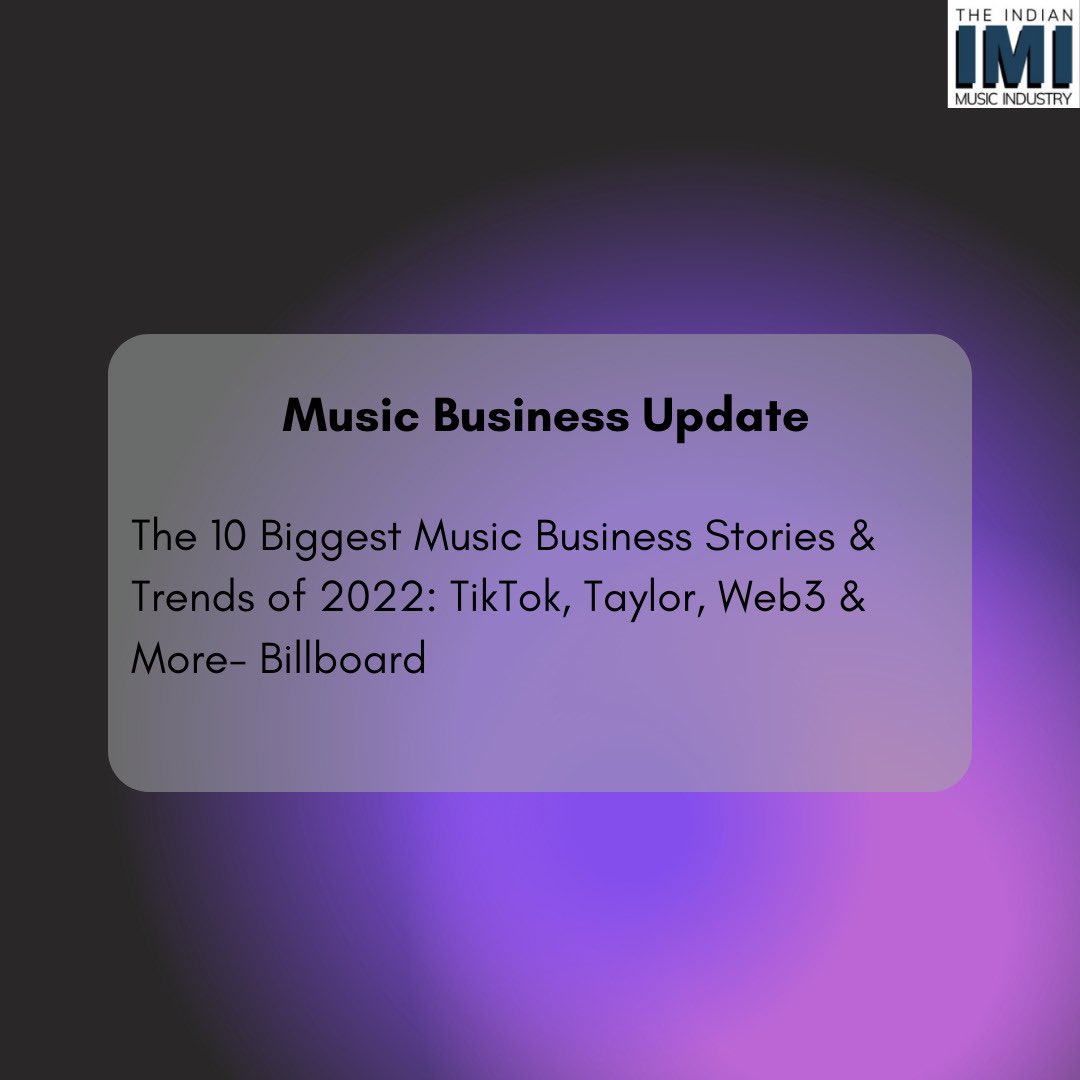 For more music business update follow the Indian Music Industry social media pages Source- @billboardpro Like, share and follow #indianmusicindustry#businessofmusic #recordedmusic #billboard