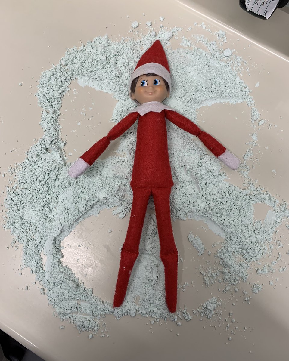 PLDentistry's tweet photo. Day 11⛄ Elf is getting into the winter spirit by making snow angels with the alginate😇 With all of his antics recently he isn't making a very good impression! 😆 #paullowedentistry #Denplan #elfontheshelf #christmas #solihulldentist #dentistsolihull #alginate #snowangel https://t.co/EezC0TrV4Z