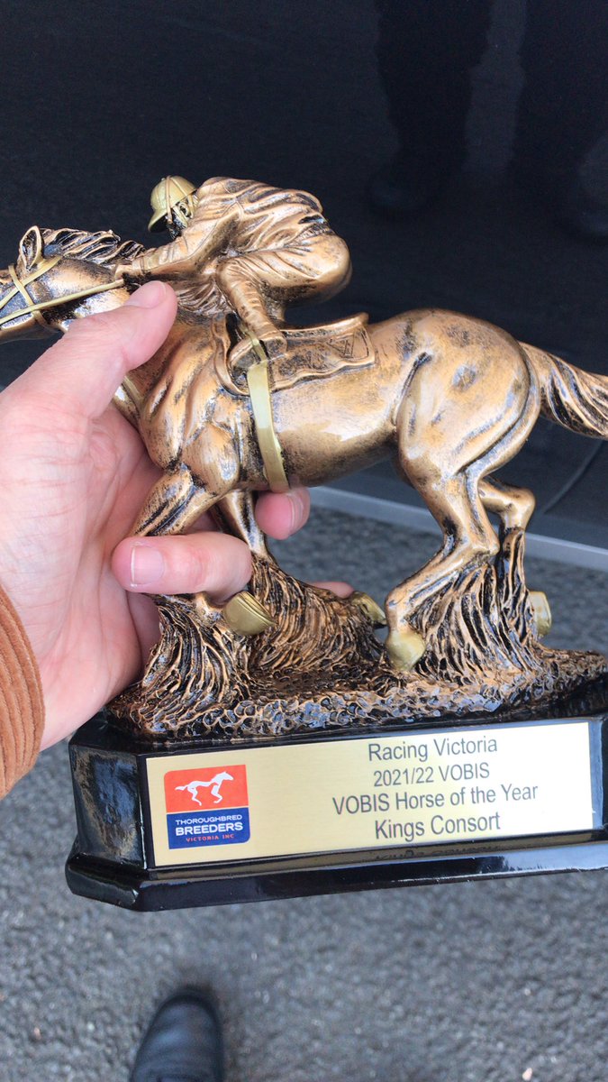 TheSharkTweet's tweet photo. I hate to win and run but how cool for @LenevaP to win VOBIS horse of the year thanks to Sarah and Joel’s hone bred King’s Consort! Thanks to @vicbreeders @RacingVictoria for the world’s best bonus scheme #VOBIS https://t.co/SroI24jcVp