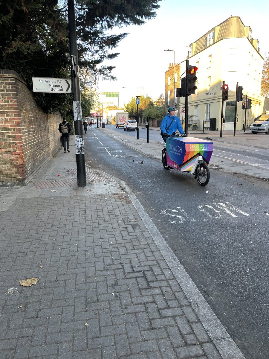 joncstone's tweet photo. I love how cargo bikes have gone from the equivalent of seeing someone riding a Penny Farthing, to something you see every time you leave the house, in about two years https://t.co/cOyNh8q0T6