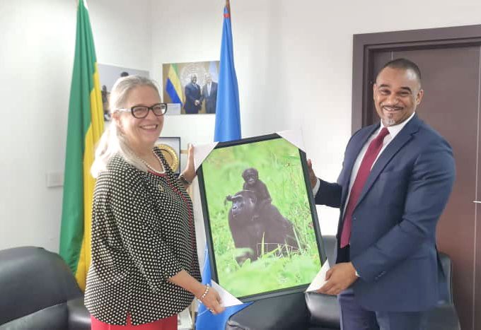 A great pleasure to meet with <a href="/SavinaAmmassari/">Savina Ammassari</a> UN Resident Coordinator in #Gabon  J’ai eu l’occasion de lui offrir 1 photo issue du Concours Photo <a href="/AmazingGabon/">AmazingGabon</a> Merci encore pour le temps que vous nous avez consacré. #amazinggabon