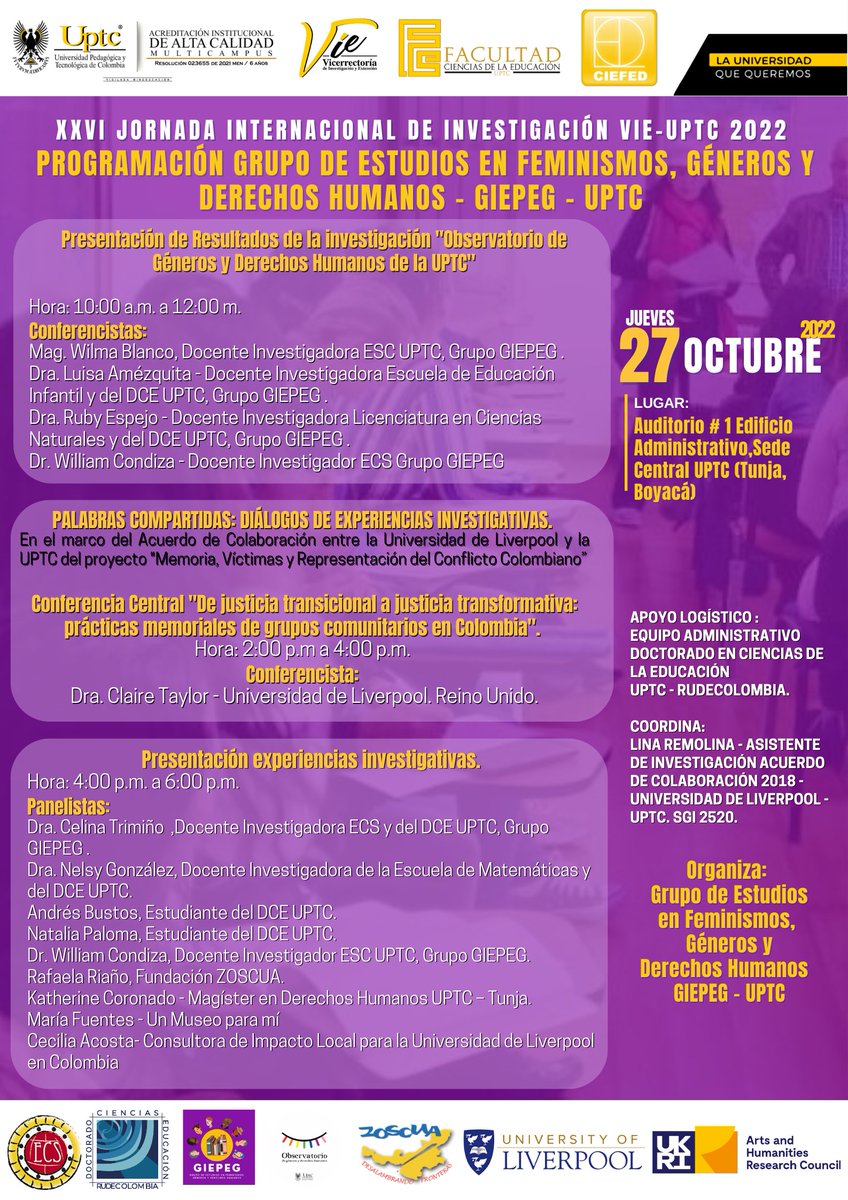 MVRColombia's tweet photo. Octubre 2022: Acorde con nuestro compromiso a la educación para la transformación #UnMuseoParaMí colaboramos de forma estrecha con la @universidaduptc Ese mes participamos en tres seminarios  @doctoradcdeuptc @PuraPosmoderna @maria_cereza @Claire_Taylor_M @UCLColSoc @CLACS_SAS https://t.co/hzV6HlTAY2