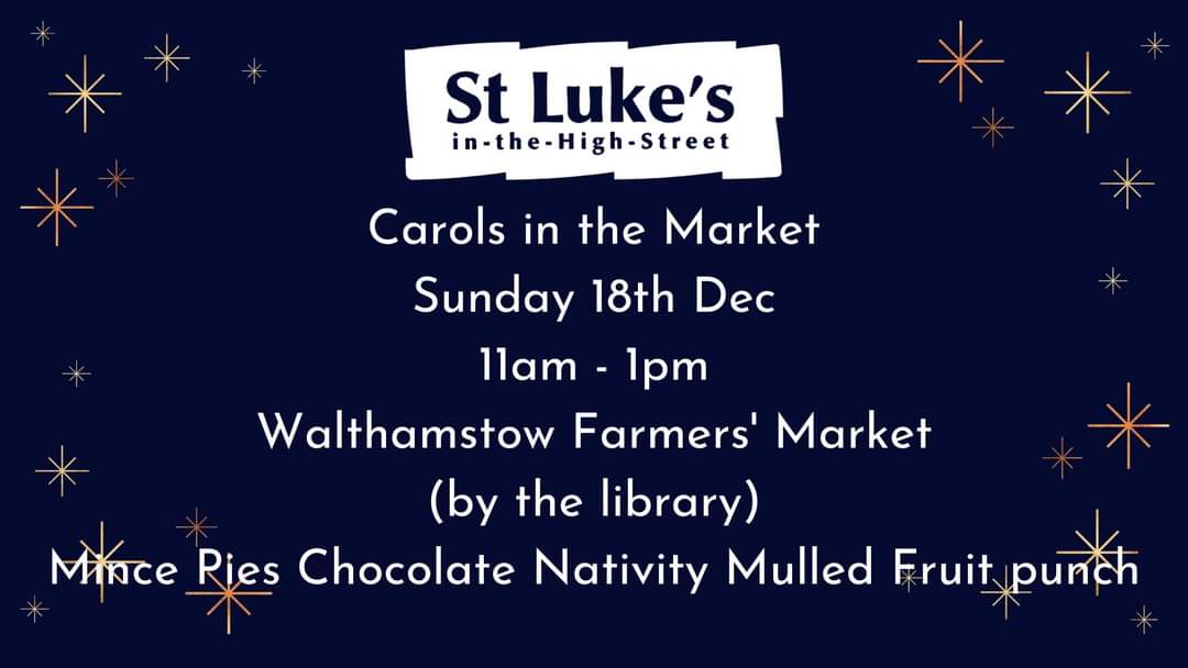 Come and sing with us on Sunday at #E17 <a href="/Londonfarmers/">LondonFarmersMarkets</a>, mince pies, free drinks (as usual), chocolate nativity (you can win chocolate)! <a href="/markhough321/">小周</a> &amp; friends are playing for us. #Christmas #church <a href="/chelmsdio/">Chelmsford Diocese</a> <a href="/churchofengland/">The Church of England</a> @ScenesUnseen <a href="/Ayo_Dalton/">Dalton Ayo Banjo</a> <a href="/OurCofELike/">OurCofELike</a>