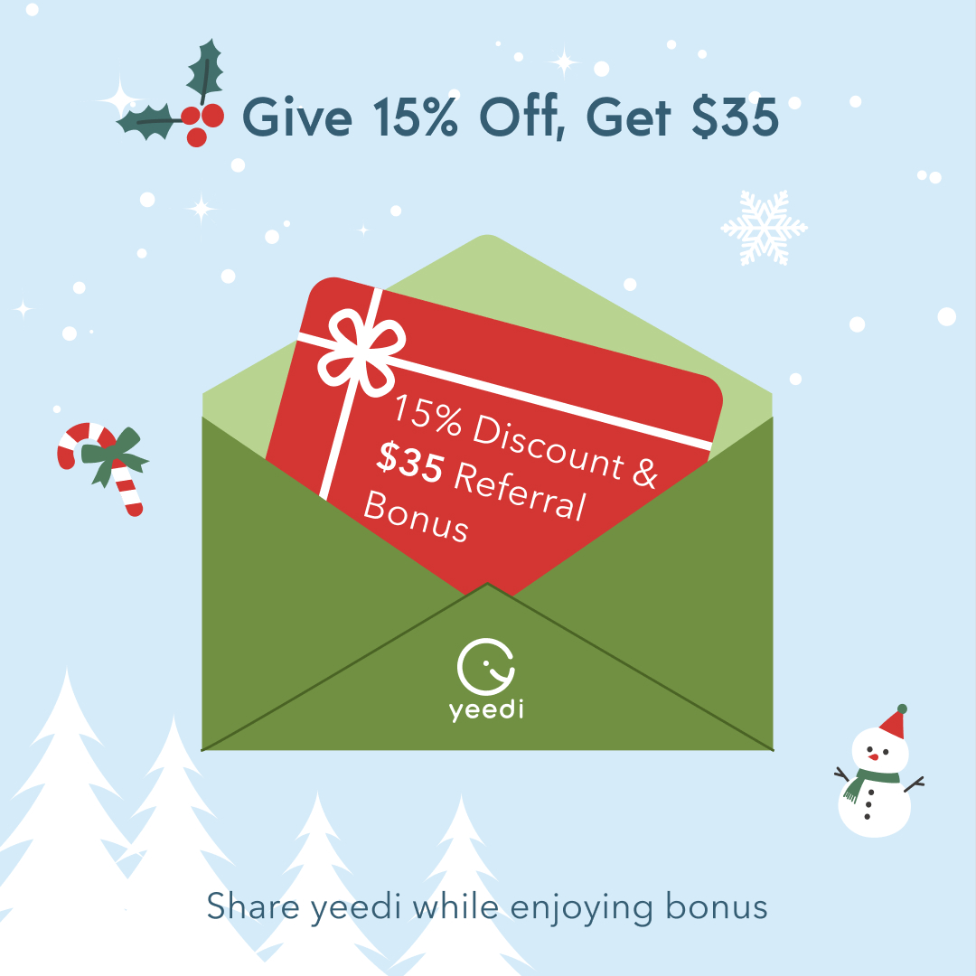 ‘Tis the season for gifting!🎁🫶
Did you know we have bonus for referral? Gift your friend an extra 15% off for your favorite yeedi and receive $35 in cash! 🙌
Tap the link and get the invite: bit.ly/3iWeovn
#holidaygifts
