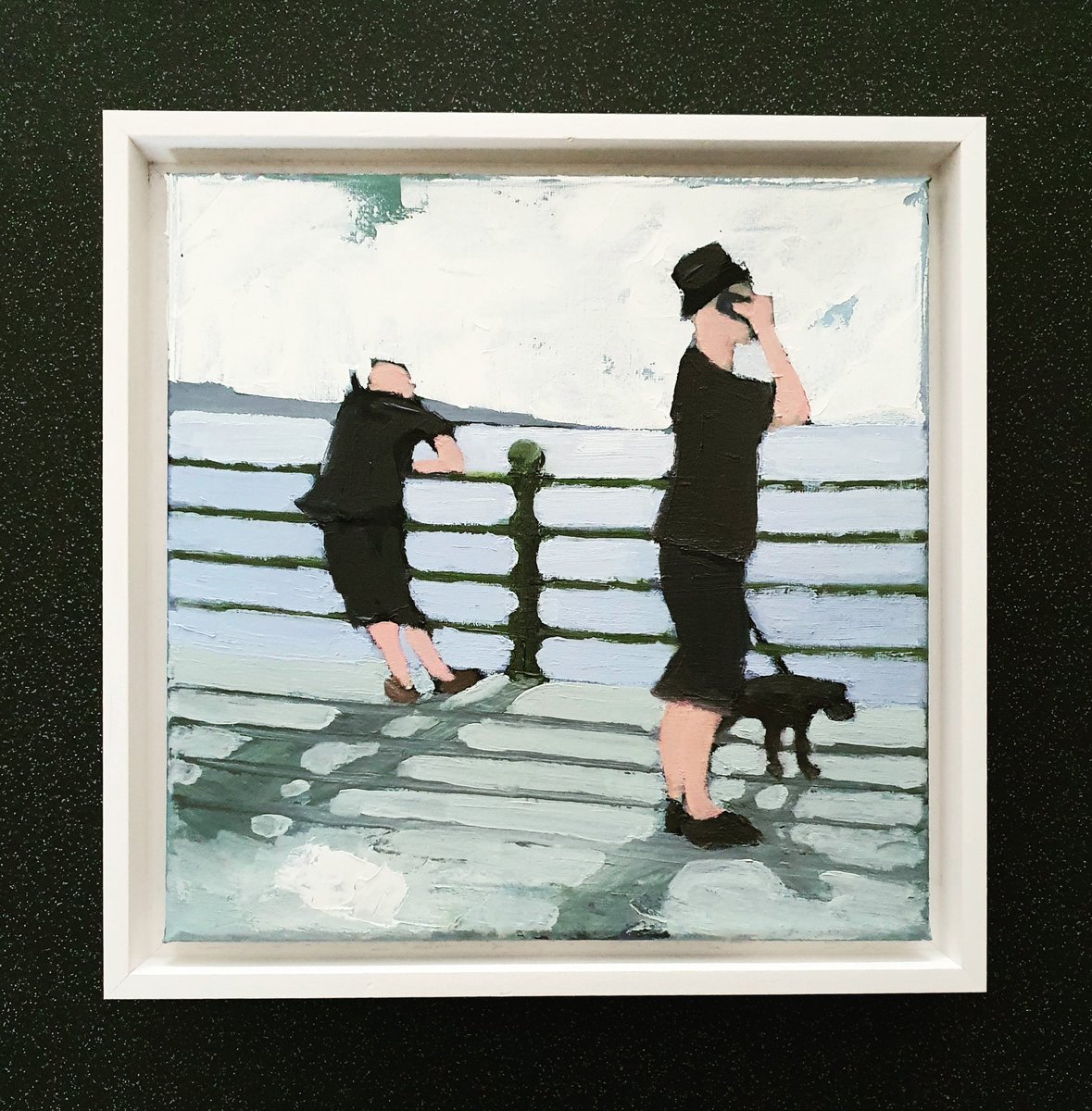 I'm Here, Where are You? Oil on canvas, 30x30cm, framed and delivered, linkinbio #artwork #art #homedecor #dogs #buyart #artontwitter #twitterart #buyartonline #paintingoftheday #Coastal #sea #Mobile #London #USA #artgallery #modernism #artcritic #figurative #landscape #doglover