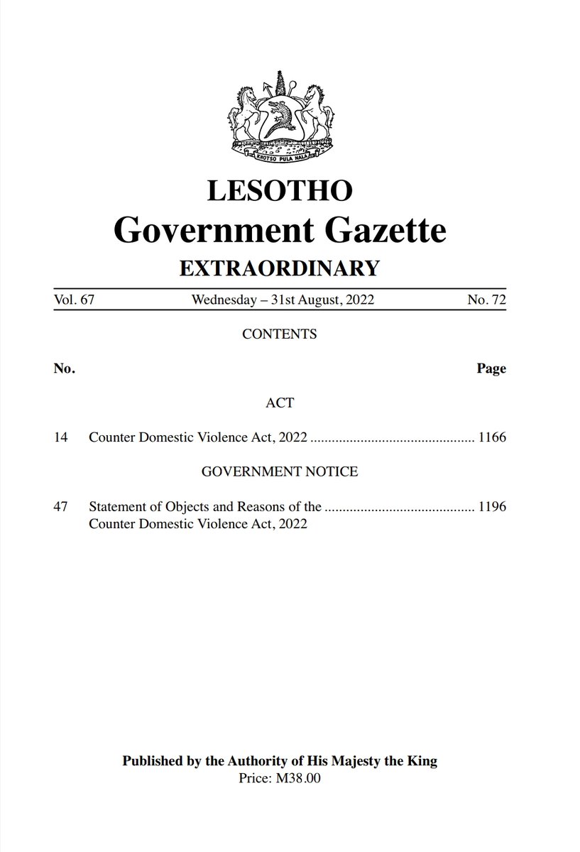 We join in celebration the Kingdom of 🇱🇸 on the enactment of the Counter Domestic Violence Act, 2022.👏👏👏 The bill abolishes some existing abusive practices which degrade children & women such as forced marriages, levirate & sororate marriages, sex between parents & children.