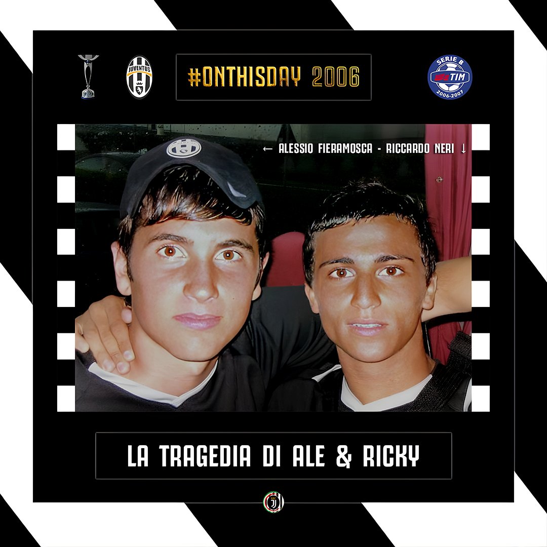 aboutjclub_'s tweet photo. #OnThisDay 2006 🏁 Ci lasciavano #AlessioFerramosca e #RiccardoNeri 17enni delle Giovanili "Berretti". Caddero in un laghetto di Vinovo per recuperare un pallone. Il loro Ricordo è e sarà per sempre vivo nei nostri Cuori. 💔😭 #AleERicky #LiveAhead #FinoAllaFine #ForzaJuve https://t.co/G62lVcQACg