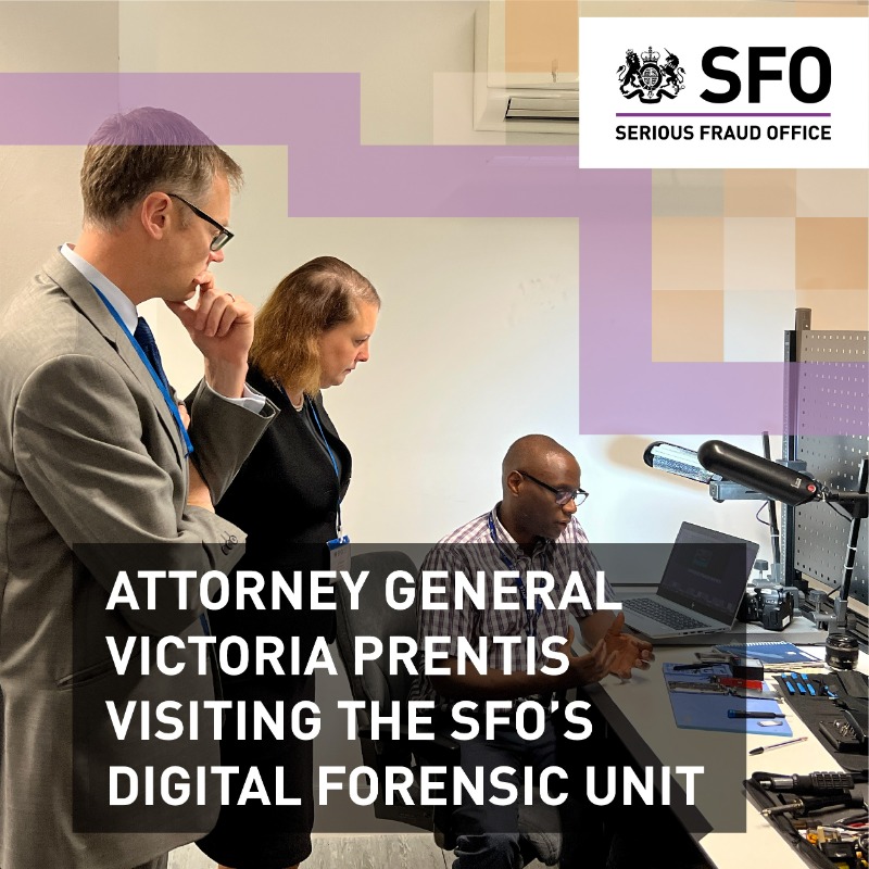 UKSFO's tweet photo. What the past month has looked like for the SFO:

🤝Meeting with key 🇺🇸 law enforcement partners
⚖️Welcoming the @attorneygeneral to our office
🎙️ Sharing expertise on our priorities, investigations and policy aims at major conferences

See more 👇