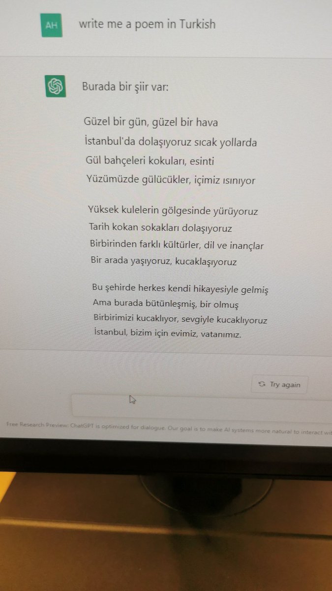 Binyillikcinar's tweet photo. Chat GPTyle güne pozitif bir başlangıç https://t.co/71r0VAy8gG
