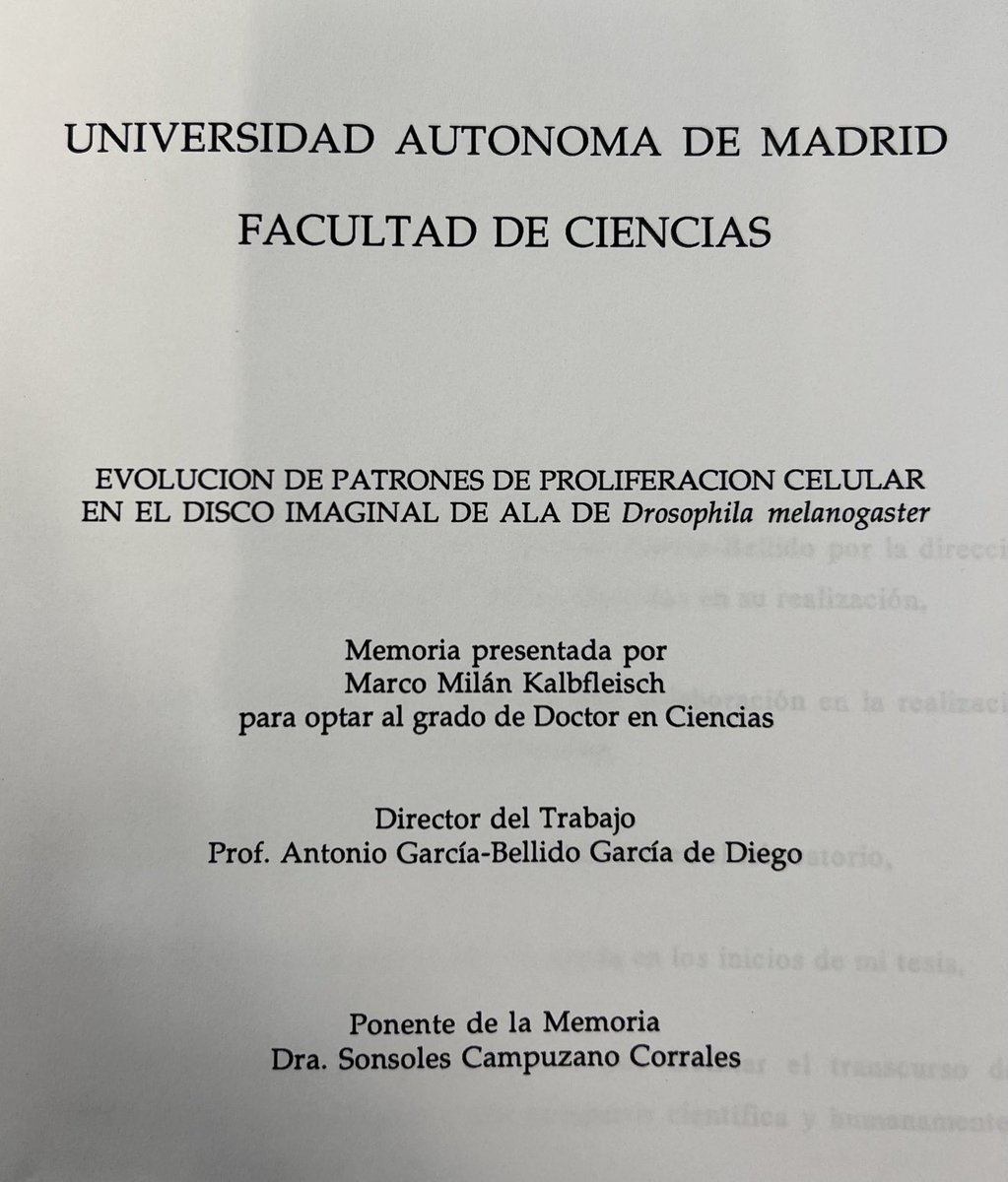I just realized that exactly 27 years ago (15/12/1995) I was defending the PhD under the supervision of Antonio Garcia~Bellido. I still think it was yesterday when discussing with Antonio in those 3 or 4 hours-long-lab meetings about cells, proliferation and growth control
