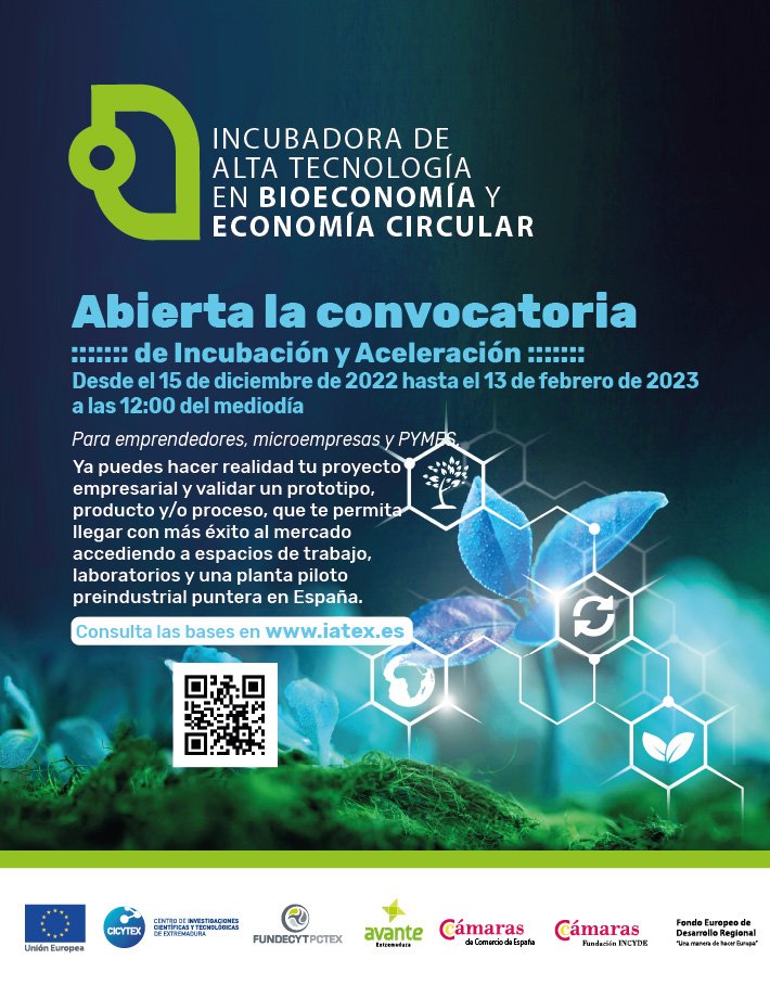 FundecytPCTEX's tweet photo. ¡Abierta convocatoria de @IAT_EX para #emprendedores, #microempresas y #pymes!

Haz realidad tu proyecto empresarial en #bioeconomía y valida tu prototipo, producto o proceso en espacios, laboratorio y planta piloto punteros en España. 

Hasta el 13/02/23: https://t.co/V7Ye3DRl58 https://t.co/w0srYtrfoE