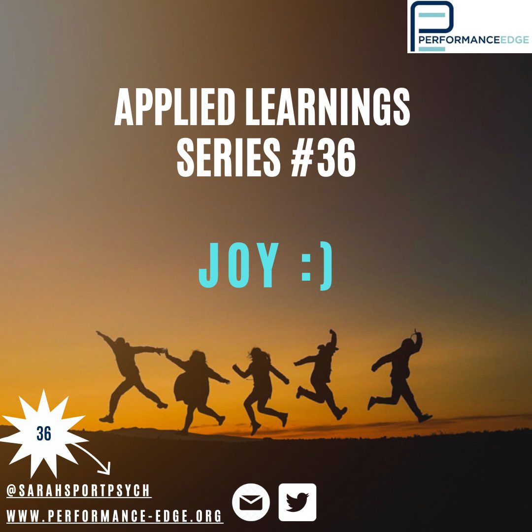 Sarahsportpsych's tweet photo. WEEK 36 Applied Learnings Series
Joy :)
1/3 😀When was the last time you found the joy in your workday? Some days it may be harder to spot but there are moments of joy in every day when we work alongside athletes & support staff.
#joyful #performancelessons #professionalfun https://t.co/yTIWJqQO5I