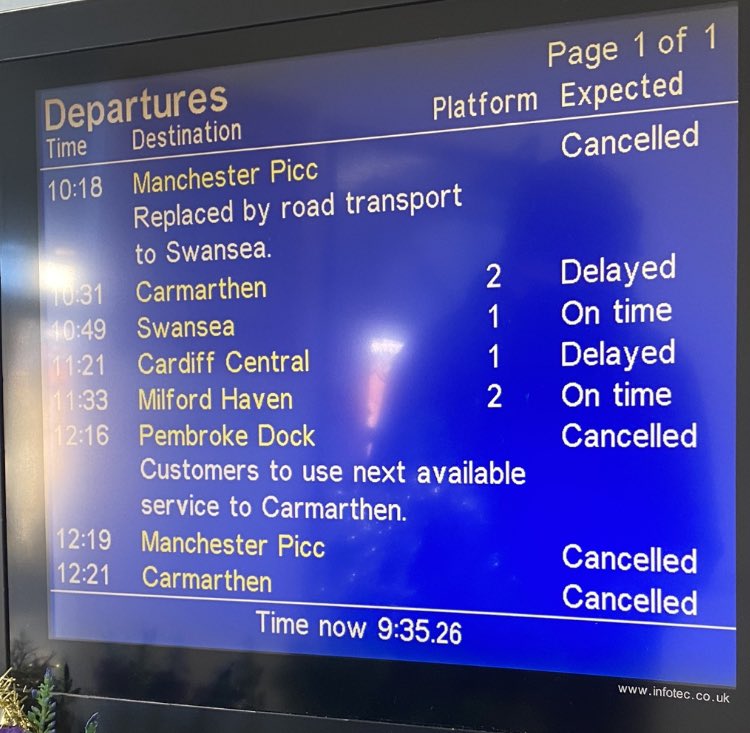 Updates on travel from Burry Port PBY