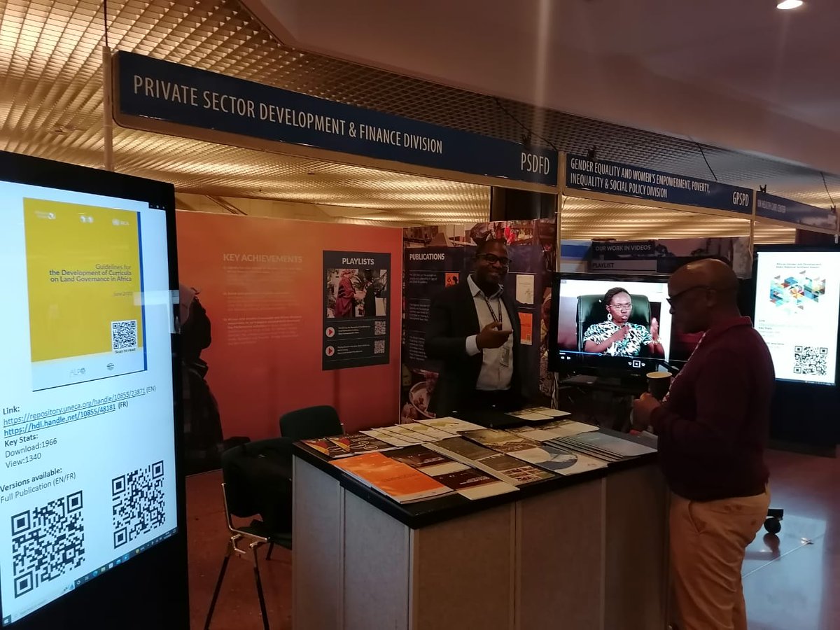 NELGA_AU's tweet photo. If you are the @ECA_OFFICIAL Conference Centre for the #ECAEXPO, come to the Private Sector Development and Finance Division exhibition stand to learn more about our work in 🌍 on  #landpolicy, energy 🔋and capital markets. We also have a display of 📚ℹ️   &amp; resources at our desk https://t.co/xg6brxVDJw