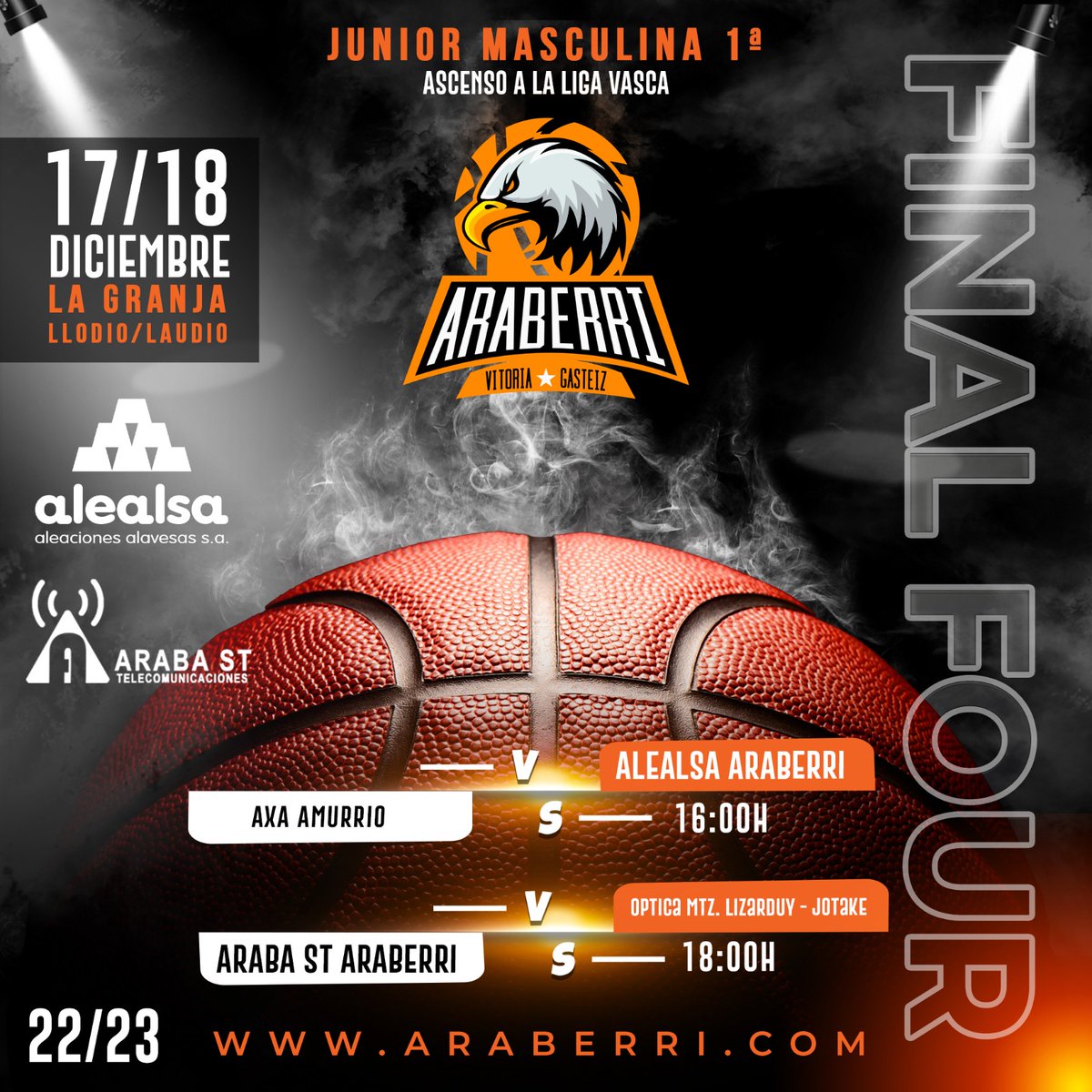 araberri's tweet photo. 𝗥𝗨𝗠𝗕𝗢 𝗔 𝗟𝗜𝗚𝗔 𝗩𝗔𝗦𝗖𝗔 🛫

Los equipos @araba_st y #alealsa de la categoría Junior Masculina 1ª, disputan este fin de semana la Final Four de ascenso a Liga Vasca 🏀🔥

Han hecho un gran trabajo en la liga regular, ahora solo queda competir y disfrutar 🤜🏼🤛🏼 https://t.co/KKOWjzsOIc