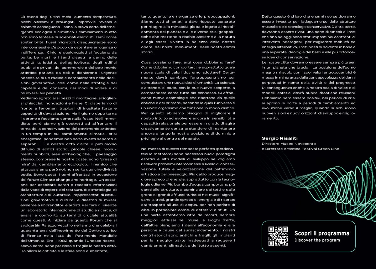 Questo pomeriggio 
Palazzo Vecchio, Salone dei Cinquecento

Evento "Green Line", direzione artistica di Sergio Risaliti
Talk su #climatechange and #heritage

#ateliersalfonsofemia #AF517 #art #architecture #sustainability