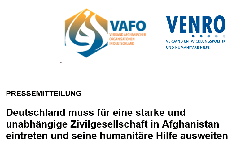 venro_eV's tweet photo. #DontforgetAfghanistan: Gemeinsam mit @VAFOinDe fordern wir von der Bundesregierung Maßnahmen zum Umgang mit der gegenwärtigen schweren Krise in Afghanistan. Unsere Pressemeldung: https://t.co/8jiZYDx3fy https://t.co/CGtw3LpPXc
