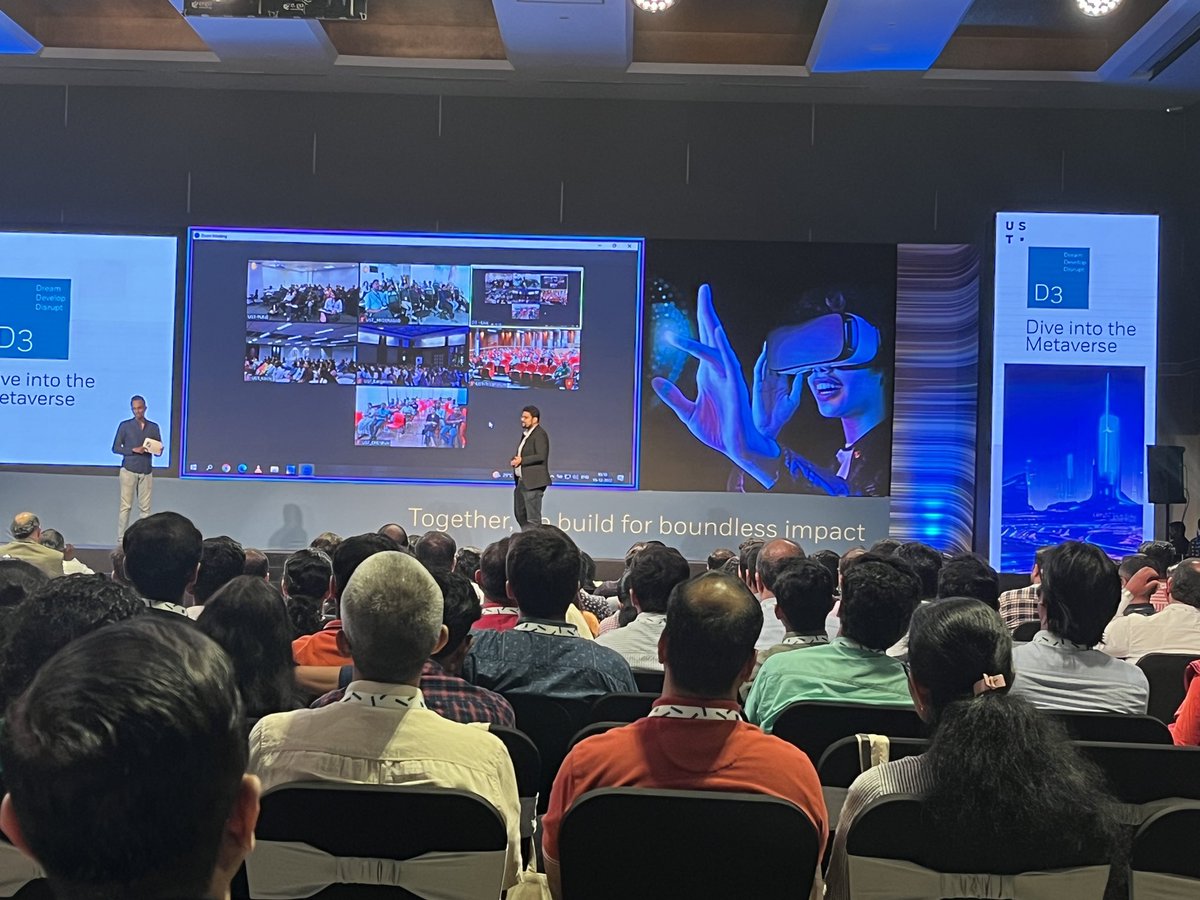 DebinDevaraj's tweet photo. Awesome presentation with reality check at every point by  @AnshulRustaggi #USTd3 @USTglobal https://t.co/vVBqu35nxS