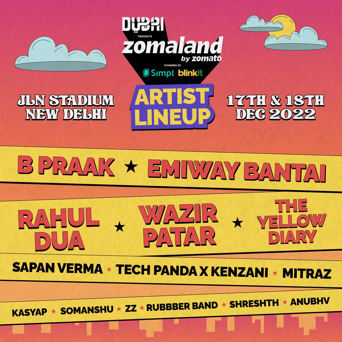 When the lineup is this epic, you really CANNOT miss out on all the entertainment that’s coming your way this weekend🔥

New Delhi, LAST FEW tickets left!
bit.ly/Zomaland2022

When: Saturday &amp; Sunday, 17th &amp; 18th December
Where: JLN Stadium, New Delhi

#Zomaland #NewDelhi