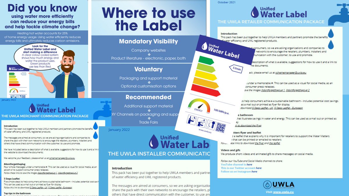 TheWaterLabel's tweet photo. Visit https://t.co/ZM9Z648i6C  where you will find copies of all marketing collateral which you can freely use when referencing the Unified Water Label.

#unifiedwaterlabel #uwla #savewatersaveenergy https://t.co/YEvgE9OLrj