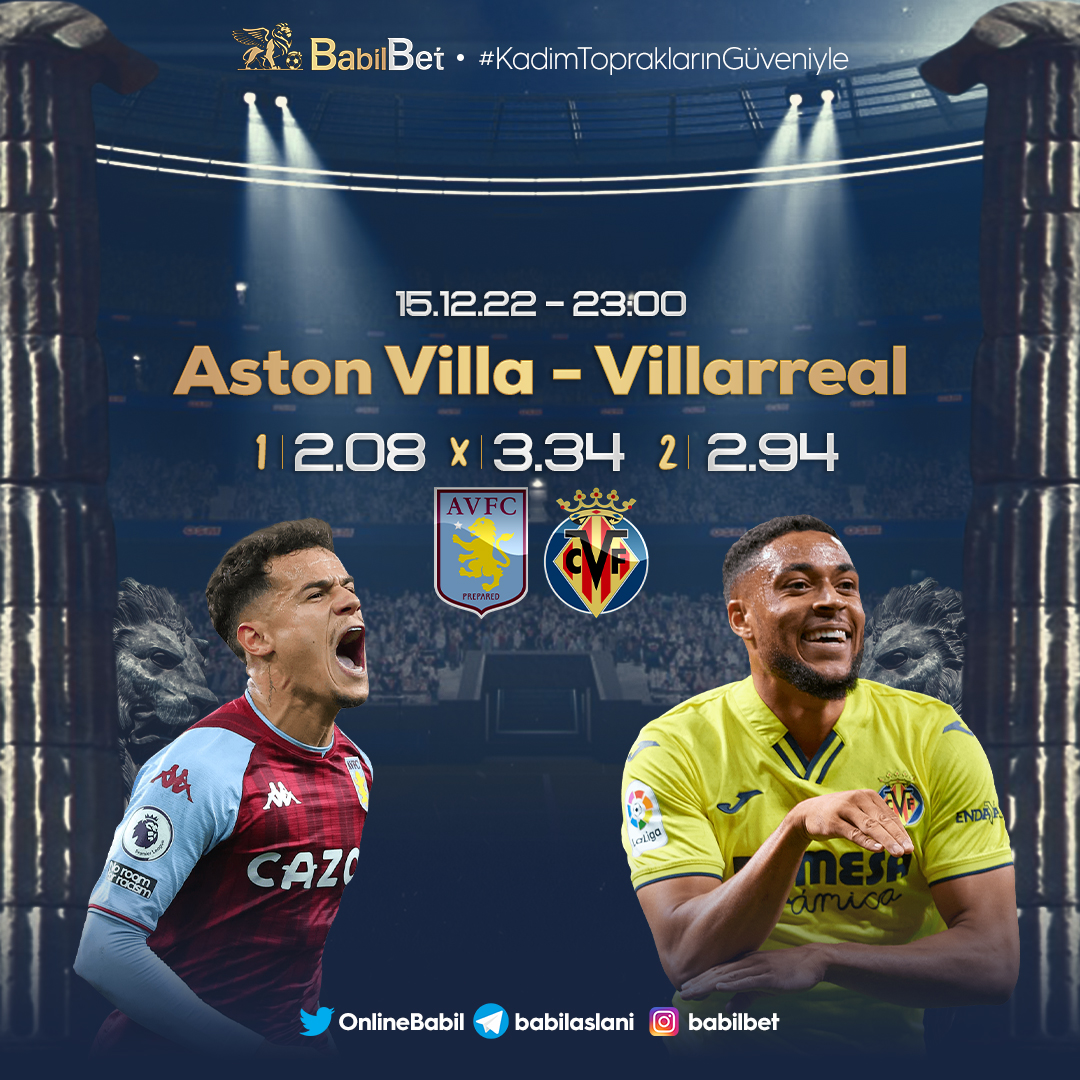 🆚 Aston Villa - Villareal

🕰️23:00

Hazırlık maçlarında bugün saat 23:00'da Aston Villa ve Villareal karşı karşıya geliyor. Sizce karşılaşmanın galibi kim olur?

Spor heyecanını Babilbette yaşa hemen üye ol ve kazanmaya başla!

Üyelik linki - bit.ly/babilbet