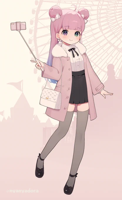 冬のおでかけコーデのルーナたん#ルーナート 