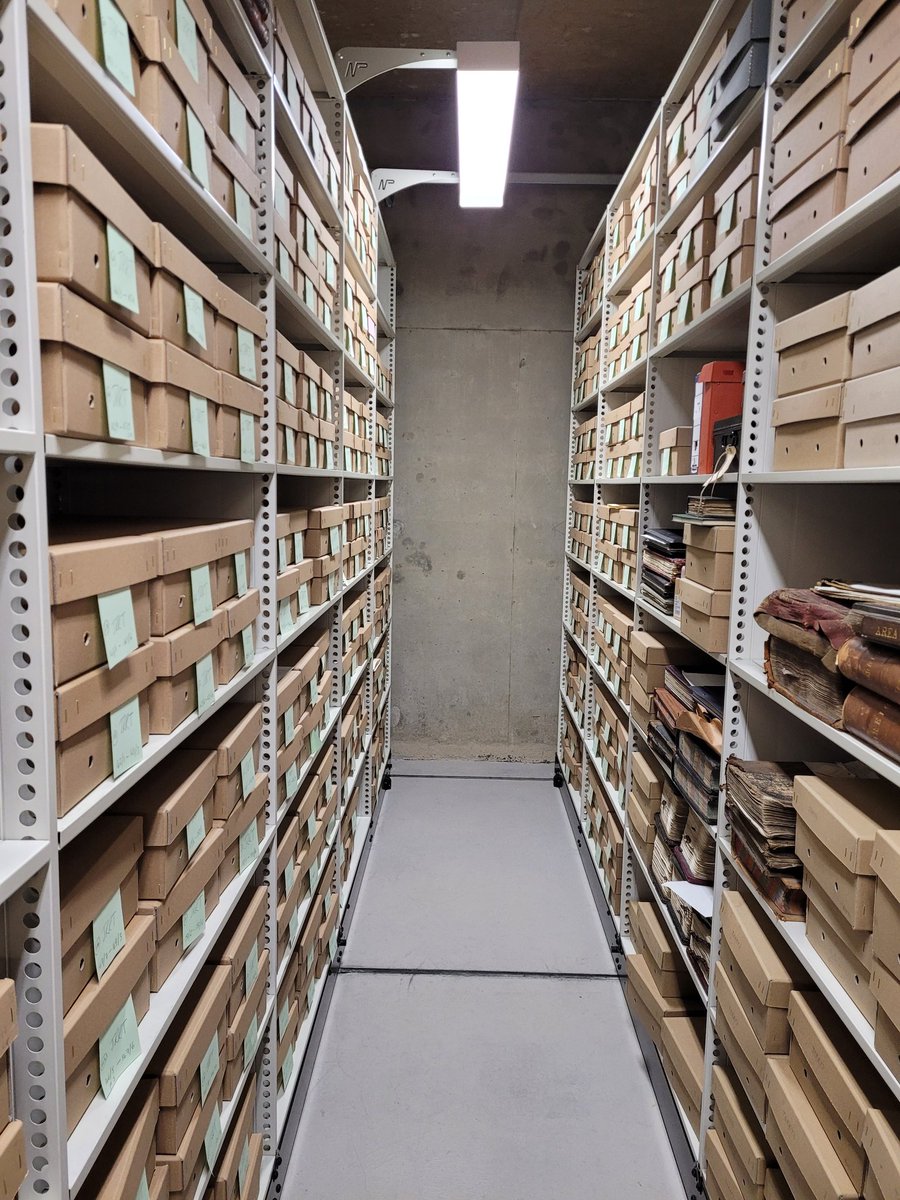 The end of the boxlisting of the <a href="/JRRT1904/">JRRT</a> archive is in sight! For reference, it's everything with a green slip in this photo and more on another aisle besides. Just a massive and incredibly rich archive of social and political history from the 1960s to the present