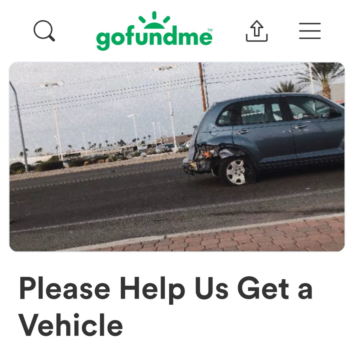 Please help my friends! As delivery drivers, their car was there only source of income. They need a Christmas miracle!

gofund.me/0203828c