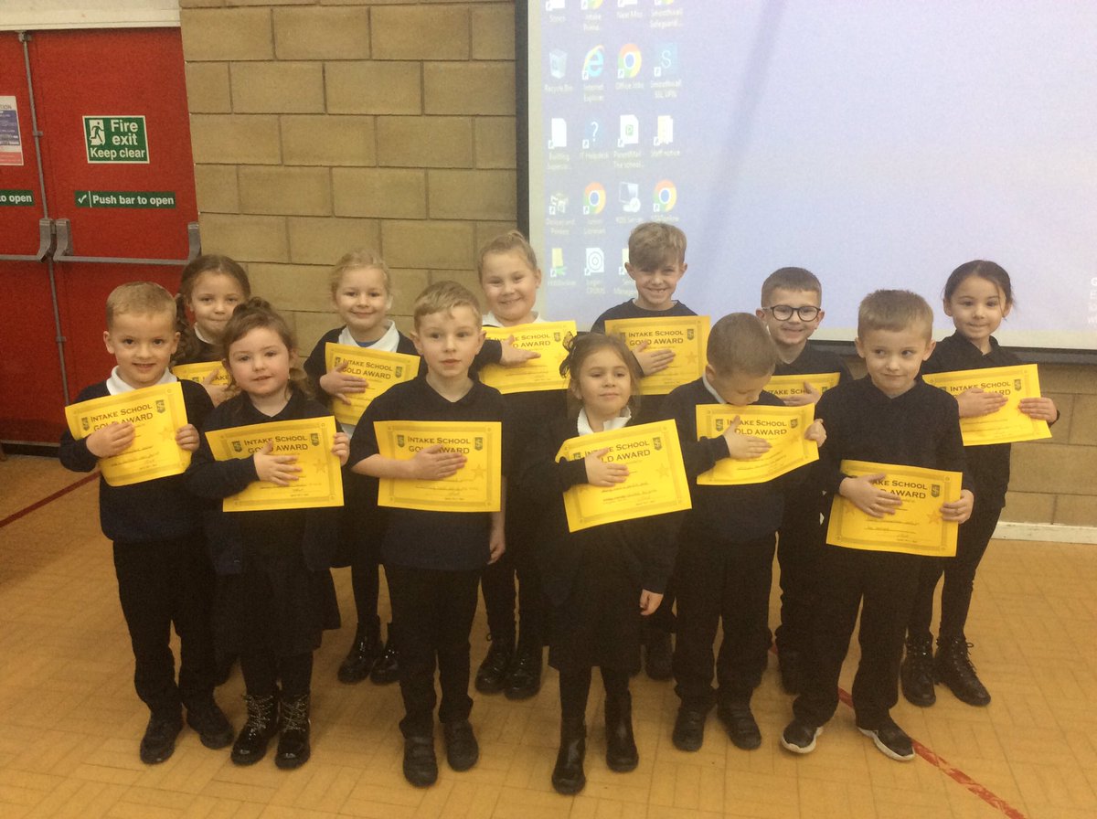 IntakeSchool's tweet photo. Congratulations to all our Infant Headteacher Gold Award Winners for this half term. It was lovely to hear the positive reasons these children were chosen by their teachers ⭐️⭐️⭐️⭐️ https://t.co/xVgHGkVrEA