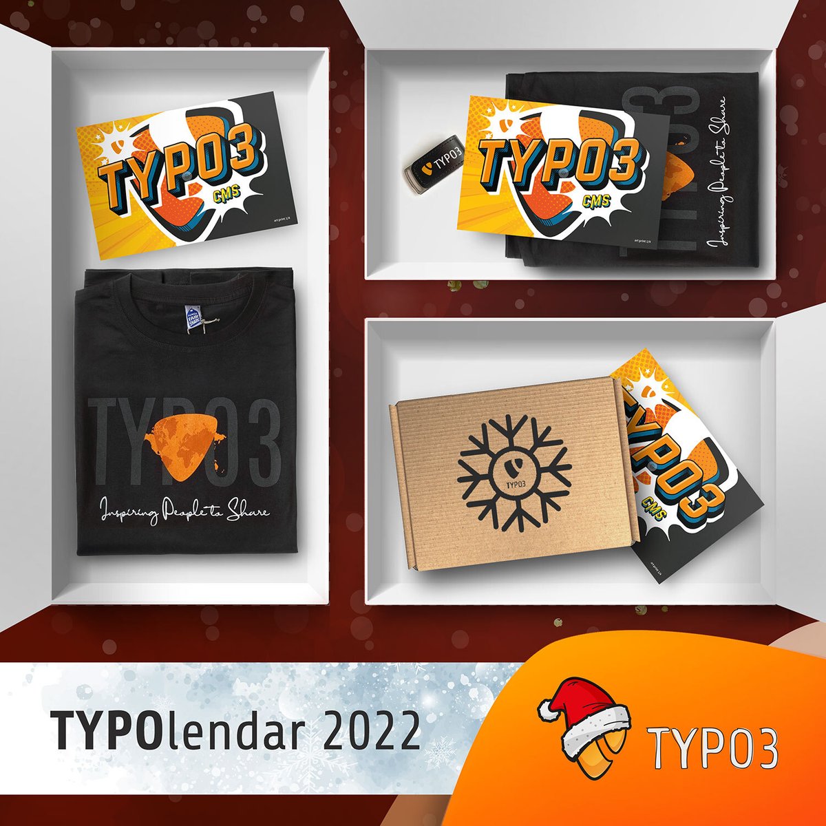 typo3's tweet image. 3rd #TYPOlendar Door! 
This is the last door where you have the chance to win one of the limited TYPO3 Christmas boxes and some other sweet surprises! It’s worth participating! 🎁
Check the image for the conditions of participation. 👇

We wish you all good luck!🧡

#WeLoveTYPO3