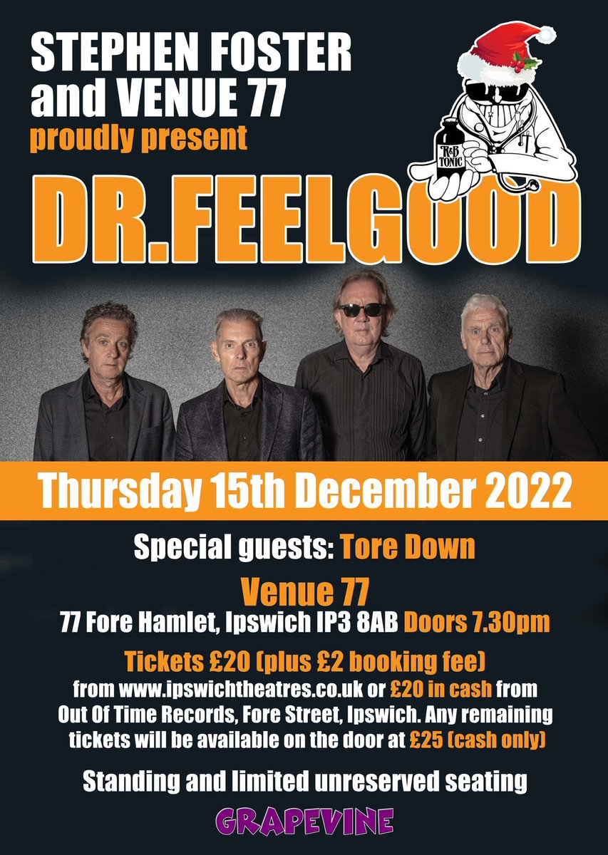 Stephen Foster (@stephenfoz) on Twitter photo Dr Feelgood are down at <a href="/TGAv77/">Gardeners Arms / V77</a> tonight. Support comes from #ToreDown. Doors 7-30. Tore Down on at 8. The Feelgoods hit the stage at 9-15. See you there! #gigs #Ipswich <a href="/Ipswich24mag/">Ipswich24 Magazine</a> <a href="/grapevinelive/">GrapevineLIVE</a> <a href="/robford72/">rob ford</a> Dr Feelgood are down at <a href="/TGAv77/">Gardeners Arms / V77</a> tonight. Support comes from #ToreDown. Doors 7-30. Tore Down on at 8. The Feelgoods hit the stage at 9-15. See you there! #gigs #Ipswich <a href="/Ipswich24mag/">Ipswich24 Magazine</a> <a href="/grapevinelive/">GrapevineLIVE</a> <a href="/robford72/">rob ford</a>