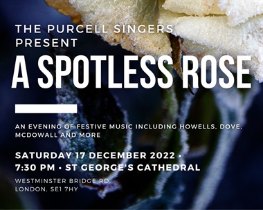 concertdiary's tweet photo. A Spotless Rose | @PurcellSingers

Come along &amp; enjoy a beautiful selection of 20th century and contemporary festive works, featuring music by #Howells, #Dove, #McDowall &amp; many more. 

📍 @StGeorgesCath #London
📅Saturday 17th December
🕔7.30pm

https://t.co/fLqn49l2GH https://t.co/HQy9drYwcB