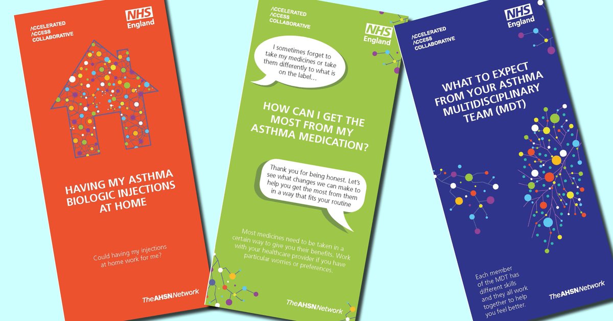 Health Innovation Oxford & Thames Valley (@healthinnovox) on Twitter photo NEW! 3⃣ information leaflets to help patients with severe asthma who are receiving biologic treatment.
Find and download them here: oxfordahsn.org/our-work/asthm…
These are the latest resources from the @AHSNNetwork @AACInnovation #asthma biologics programme led by @OxfordAHSN NEW! 3⃣ information leaflets to help patients with severe asthma who are receiving biologic treatment.
Find and download them here: oxfordahsn.org/our-work/asthm…
These are the latest resources from the @AHSNNetwork @AACInnovation #asthma biologics programme led by @OxfordAHSN