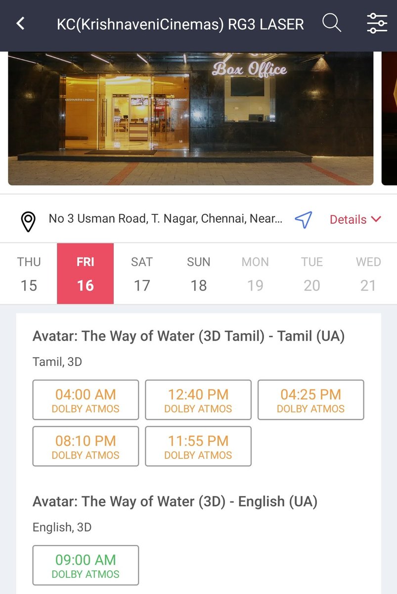 kcinemas_offl's tweet photo. Amazing Bookings Are Going On #AvatarTheWayOfWater !!
It's Almost Housefull & Only Few Tickets Are Available For Day1. Do Book Your Tickets And Enjoy The Experience!!💥
Book Here🎟: https://t.co/hXyJdnDEy6
#Avatar2 | #Avatar
#RG3Laser | #DolbyAudio | #RG3LaserInKC | #KC https://t.co/CyJfJNFUcn