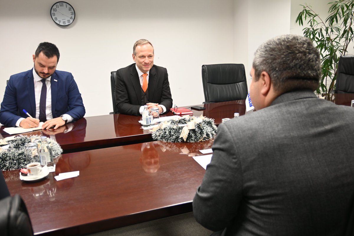 Our Head of Mission, Ambassador Kilian Wahl, met with the Deputy Prime Minister for European Affairs <a href="/Bojan_Maricikj/">Bojan Maricikj</a> to hear about the government’s reform priorities. Ambassador Wahl reaffirmed the excellent relations and offered continued <a href="/OSCE_Skopje/">OSCE_Skopje</a> support.