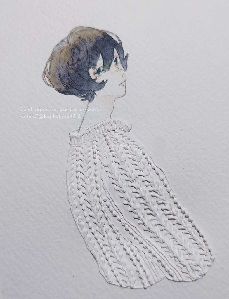 「アナログ絵描きの言うスキャンで死ぬってこういう事だよ(※画材や塗りの程度にもより」|小嶌❇個展4/1(土)〜4/13(木)のイラスト