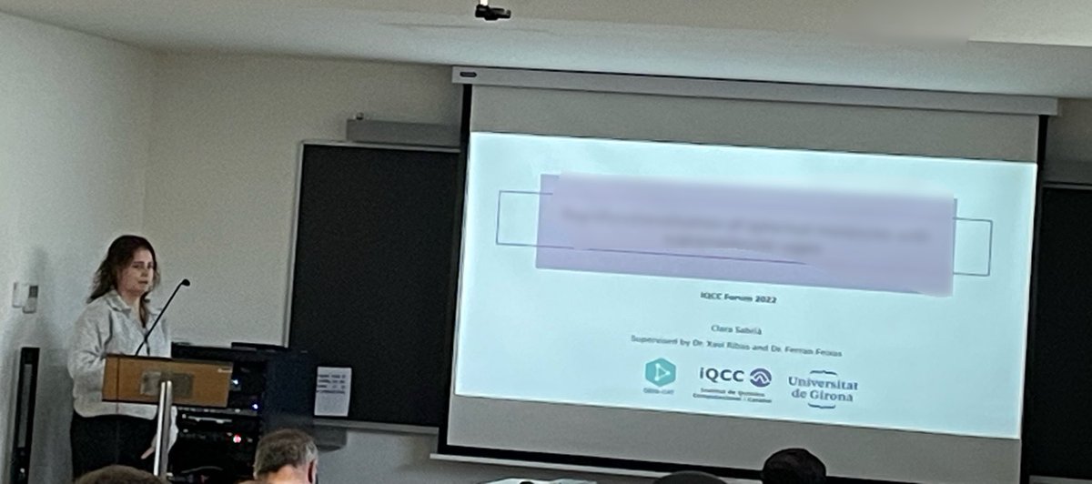 The second speaker of the Christmas edition of the #IQCCForum is @SabriaClara, PhD student in our group. She presents her research on the regioselective functionalization of fullerenes using supramolecular nanocapsules. Well done Clara!

@ValeIannax @ferranfeixas @ribas_xavi