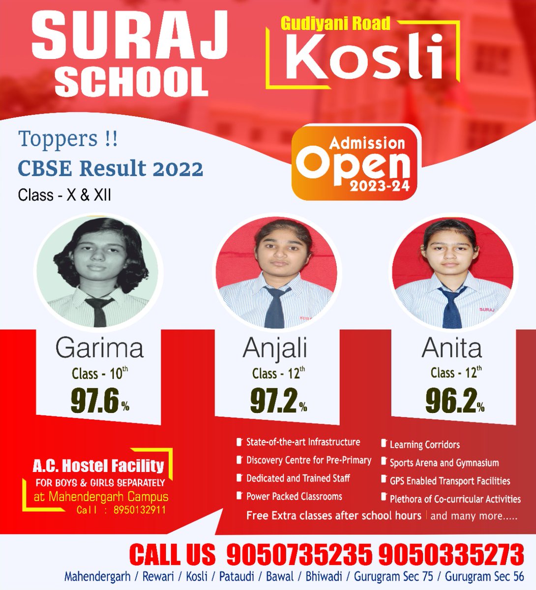 KosliSchool's tweet photo. @admissionopen 2023-24
@success @KosliSchool @SchoolRewari @SurajKosli @SMahendragarh @surajschoolpat1 @school_suraj @BawalSchool @BhiwadiSuraj @suraj_education https://t.co/uktZ0mQS6D