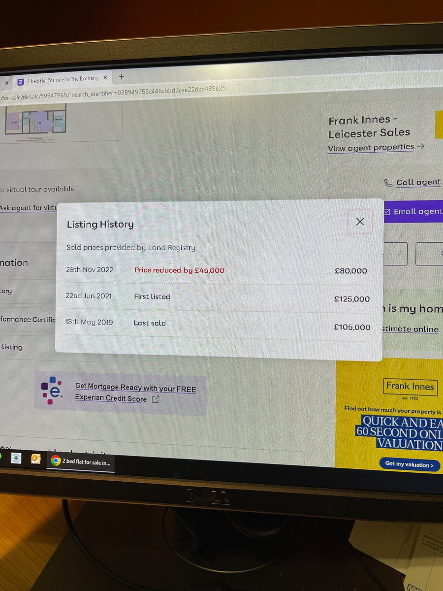 Ninsingh2's tweet photo. @moving_charlie 
Negative equity occurring for one house. Both listed on Zoopla https://t.co/xvzpuTFok8