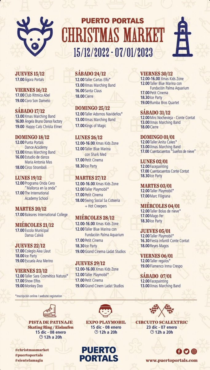 A partir de hoy puedes visitar el #ChristmasMarket de <a href="/PuertoPortals/">Puerto Portals</a> con actividades a diario hasta el 7 de enero.

Consulta los stands participantes en puertoportals.com