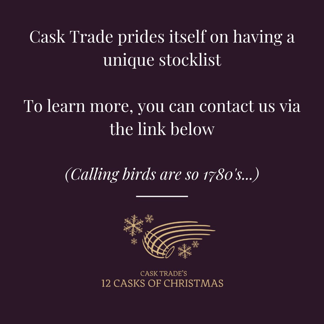 The fourth day of Christmas brings Whitlaw casks 🎄

Whitlaw is the trading name for casks from the behemoth of a brand <a href="/HighlandPark/">Highland Park Whisky</a>. Whitlaw whisky is not a usual cask you might stumble upon!

Learn more about our stock list:
casktrade.com/our-stock/

#12CasksofChristmas
