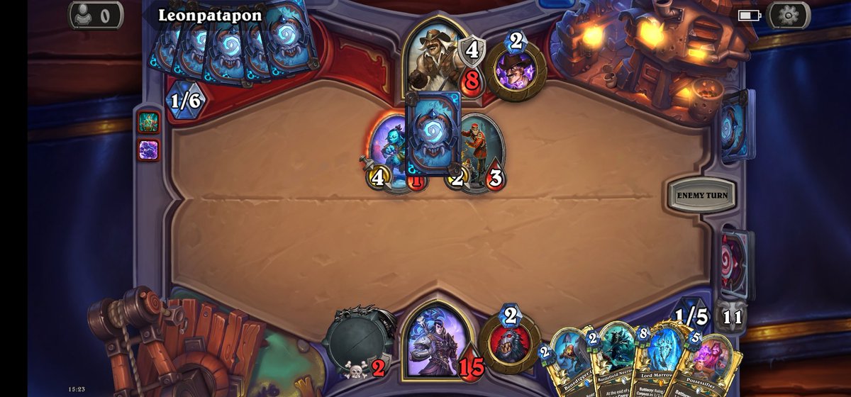 RobArlow75's tweet photo. The game bugging out on their turn counted as a loss for me? 😞 @PlayHearthstone why tho? 😢 https://t.co/1YlV9liBNd