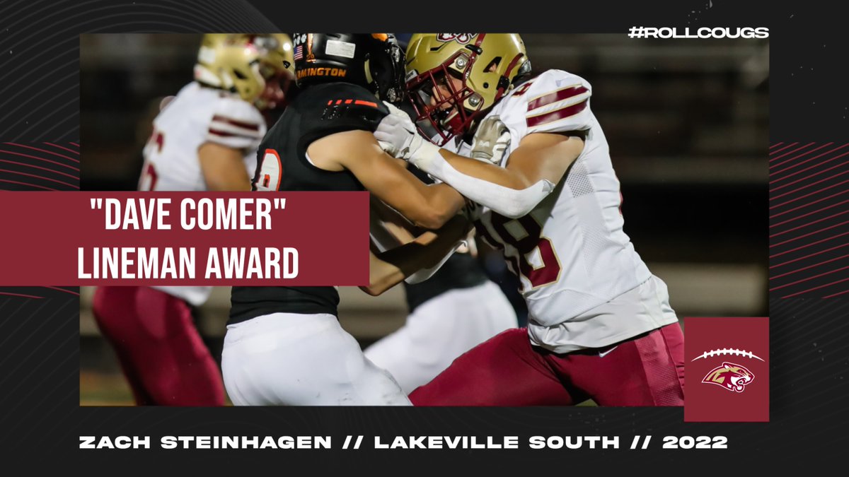 <a href="/ZachSteinhagen/">Zach Steinhagen</a> was given the "Dave Comer" lineman award.