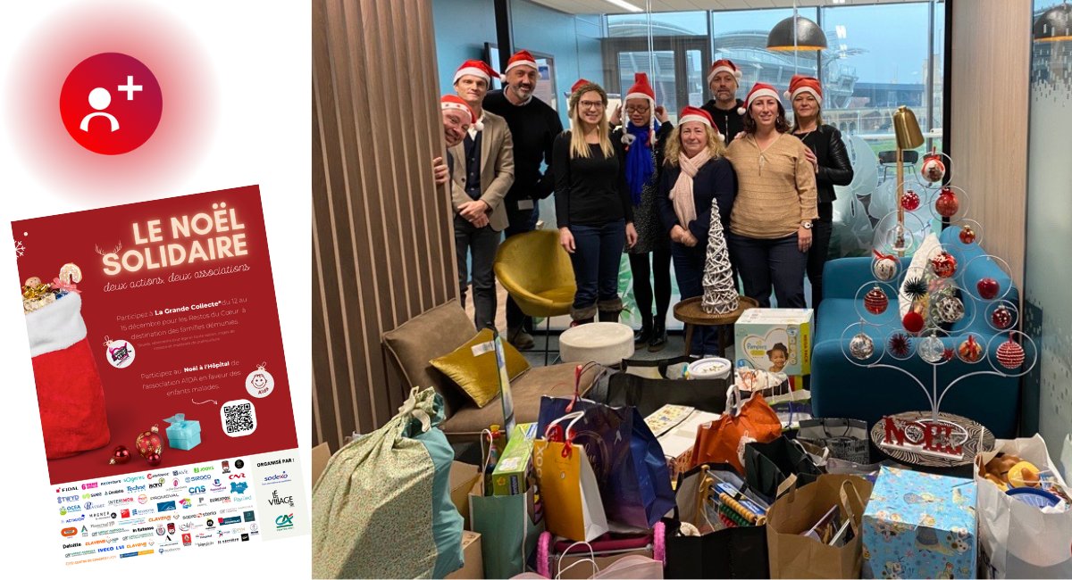 Pour que Noël 🎄 soit une fête pour le plus grand nombre, nous avons fait appel à la générosité de nos collègues au profit des <a href="/restosducoeur/">Les Restos du Coeur</a> 
Merci d'avoir répondu "présent" pour que Noël puisse rimer avec solidarité. 🎁