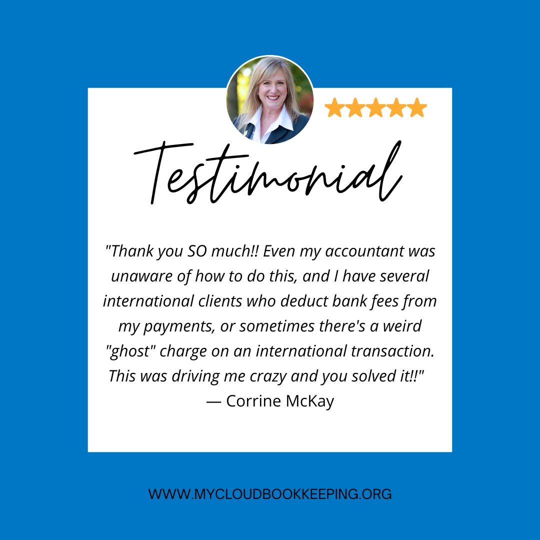 mycloudbooks's tweet photo. I was delighted to hear that my YouTube "how-to" video helped Corrine solve a bank deposit difference! 🤗  If you would like help with your #QuickBooks setup, get in touch with me! https://t.co/A4ETSA7P2s
⁠
#testimonial #quickbookstraining #quickbooksproadvisor #bookkeeping #CPA https://t.co/FuBioDkoj6