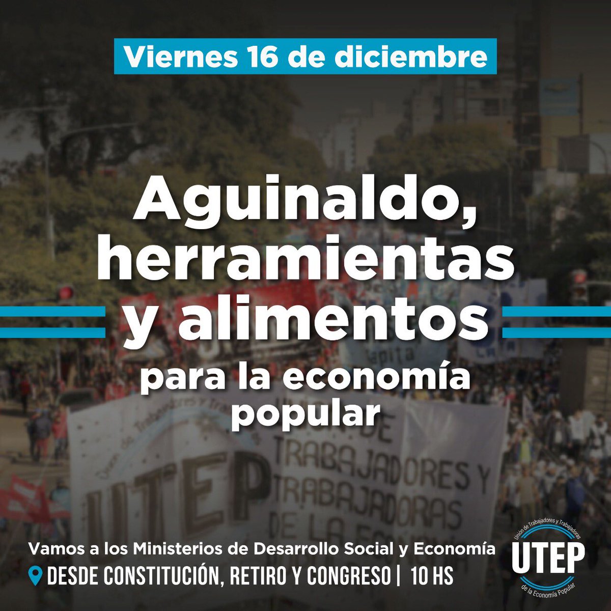 UTEPoficial's tweet photo. Mañana los y las trabajadoras de la economía popular nos movilizamos a los ministerios de Desarrollo Social y Economía, para exigir que no ajusten con los y las de abajo en un contexto crítico y que se cumplan nuestros derechos.

COMPLETO: https://t.co/J9Fpk7nQTi https://t.co/fpKPx5fdrq