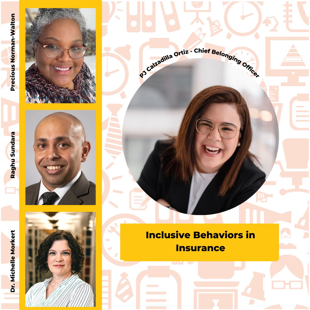 InsureEquality's tweet photo. The recording is live! Thank you to all that attended our Inclusive Behaviors in Insurance panel in November. Thanks to PJ, Dr. Michelle, Precious, and Raghu for leading this impactful conversation.

https://t.co/NuFop52kJV

#impact #DEIB #insurance #change #lead #showup https://t.co/WIkMwzqunD