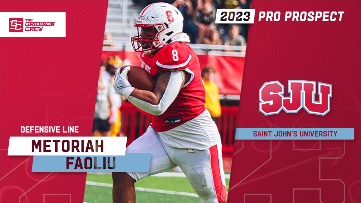 ⚠️ Attention Pro Scouts, Coaches, and GMs ⚠️

You need to look at 2023 Pro Prospect, Metoriah Faoliu <a href="/metoriah93/">metoriah faoliu</a>, a DL from <a href="/SJUFootball/">Johnnie Football</a>

#2023ProProspect #DraftTwitter #NFLDraft #CFL #XFL #USFL #ProFootball 🏈

👀 See our Interview: thegridironcrew.com/metoriah-faoli…